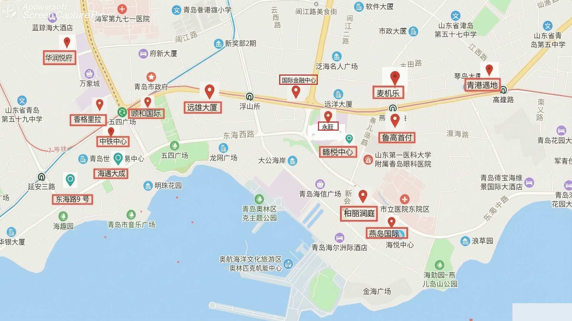 青岛市南区物件位置図