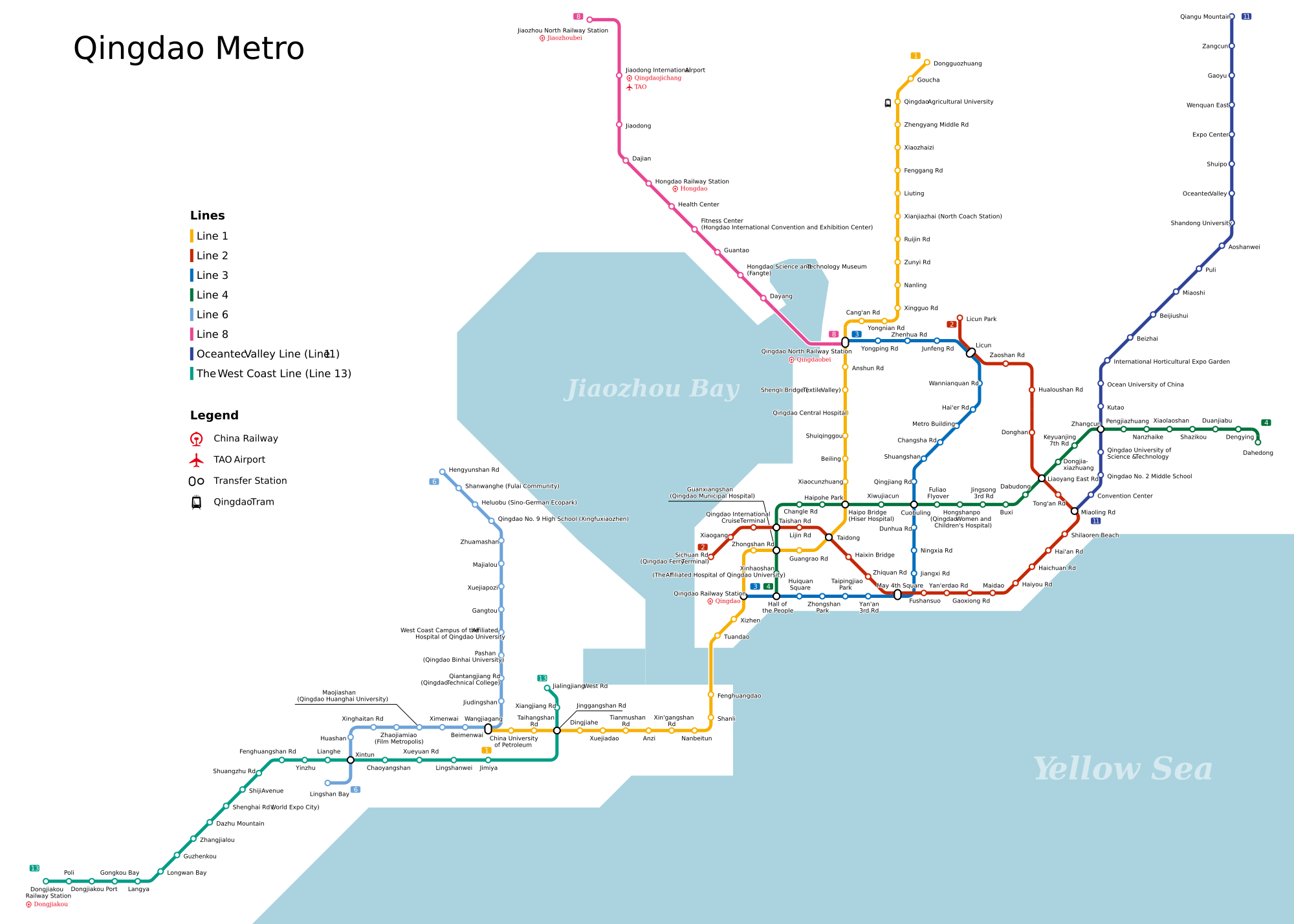 青岛地下鉄路線図 2026